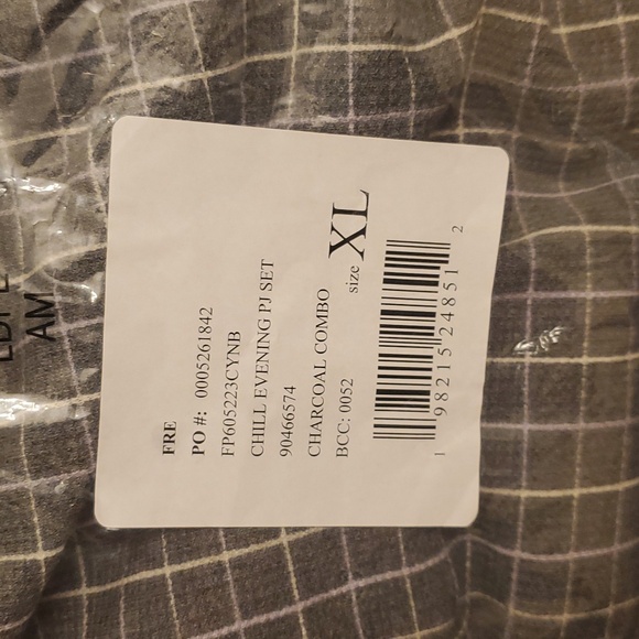 Free People Chill Evening PJ Set/ Charcoal Combo - Picture 6 of 10